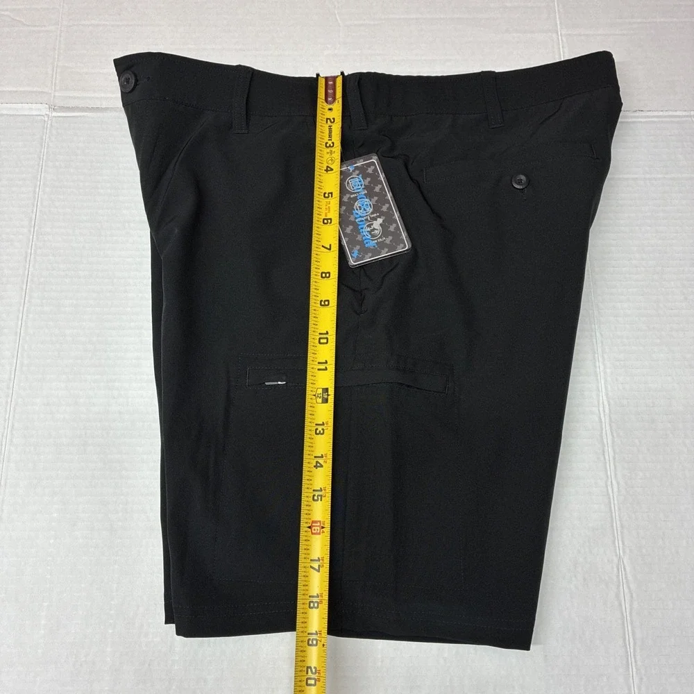 Birdie Bound Cargo Shorts Men's 36x9 Ultimate Black Stretch Easy Care Flex Waist